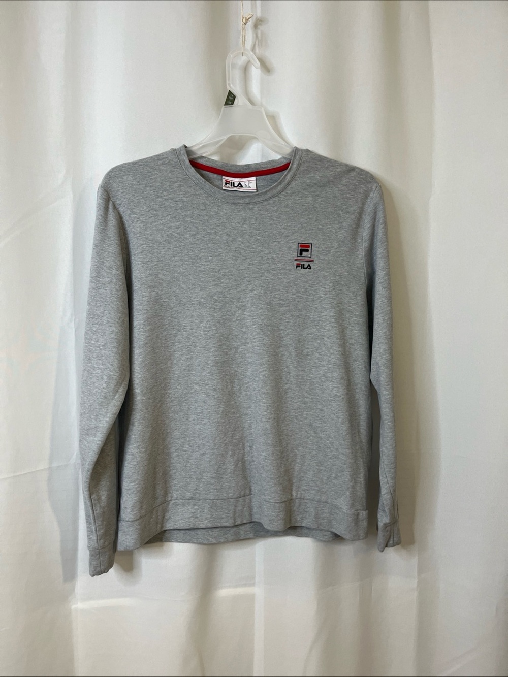 Vintage Fila Men's Gray Pullover Long Sleeve Sweatshirt Size Large
